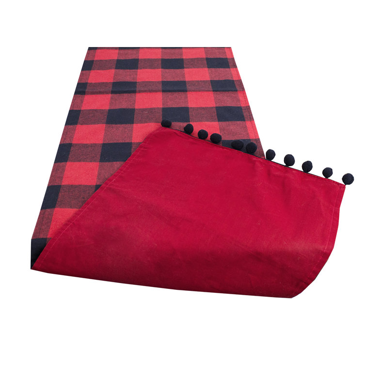 Gracie Oaks Paralee Rectangle Plaid Christmas Cotton Table Runner